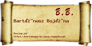 Bartánusz Bojána névjegykártya